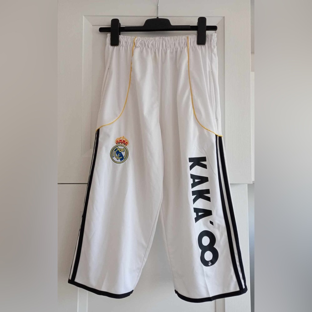 Real Madrid Vintage White Pants Shorts Kaká 8 Rare